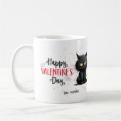 Happy Valentijnsdag Grappige zwarte kat Koffiemok (Links)
