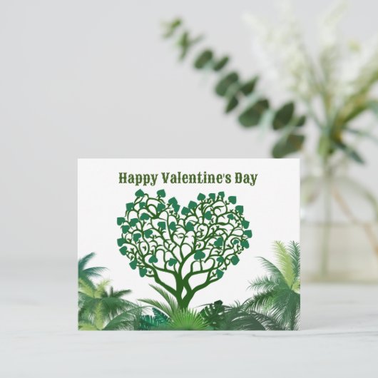 Happy Valentijnsdag Groen Natuurlijk Voor U Feestdagenkaart (Staand voorkant)