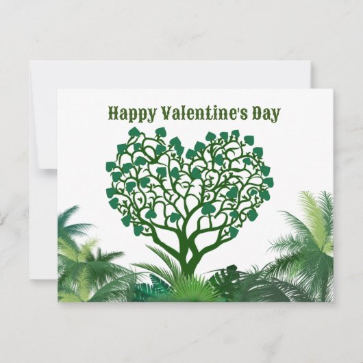 Happy Valentijnsdag Groen Natuurlijk Voor U Feestdagenkaart (Voorkant)