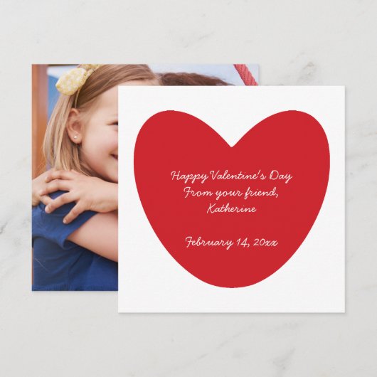 Happy Valentijnsdag hart foto klaslokaal kaart (Voorkant / Achterkant)