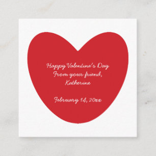 Happy Valentijnsdag hart kinder klaslokaal op maat Informatiekaartje