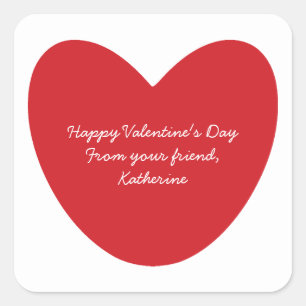 Happy Valentijnsdag hart kinder klaslokaal op maat Vierkante Sticker