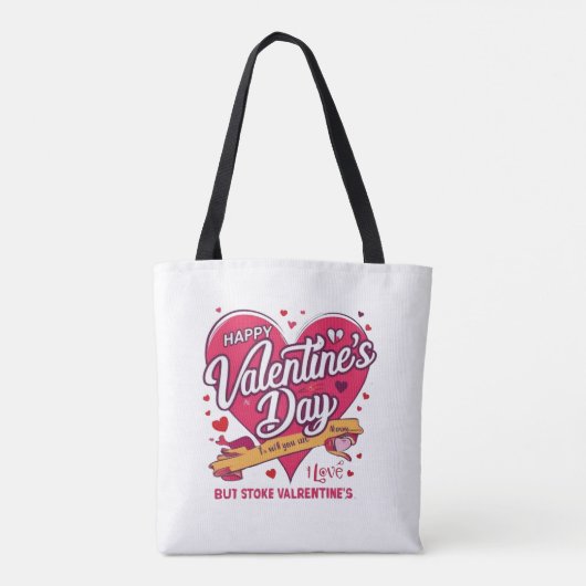 Happy Valentijnsdag Hart Schouder Canvas tas (Achterkant)