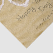 "Happy Valentijnsdag" Hartelijk geschreven in zand Tissuepapier (Detail)