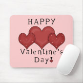 Happy Valentijnsdag Harten D7 Mousepad Muismat (Met muis)