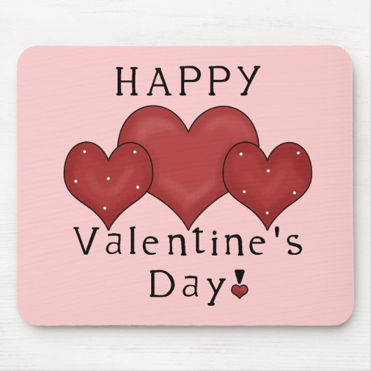 Happy Valentijnsdag Harten D7 Mousepad Muismat (Voorkant)