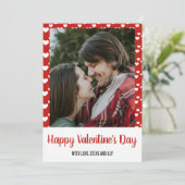 Happy Valentijnsdag Harten Foto Holiday Kaart (Staand voorkant)
