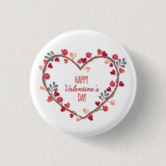 Happy Valentijnsdag harten woede | Pin-Button Ronde Button 3,2 Cm (Voorkant)