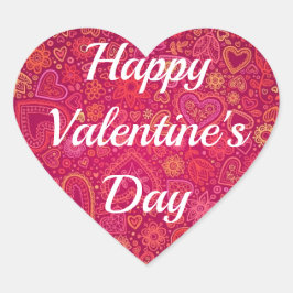 Happy Valentijnsdag Hearts Jouw tekst 20 STICKERS