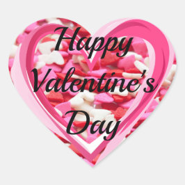 Happy Valentijnsdag Hearts Jouw tekst 20 STICKERS