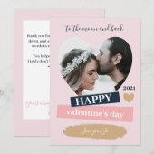 "Happy Valentijnsdag" - hedendaagse paarse foto Feestdagenkaart (Voorkant / Achterkant)