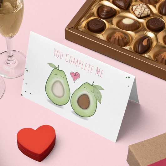 Happy Valentijnsdag is grappig, eenvoudige Avocado Kaart