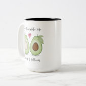 Happy Valentijnsdag is grappig, eenvoudige Avocado Tweekleurige Koffiemok (Voorkant links)