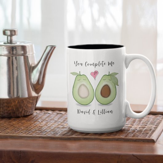 Happy Valentijnsdag is grappig, eenvoudige Avocado Tweekleurige Koffiemok