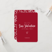Happy Valentijnsdag Kaart in het rood - Italiaans (Voorkant / Achterkant in situ)