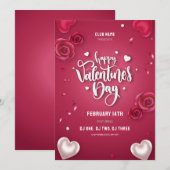 Happy Valentijnsdag Kaart Valentijnsdag Party (Voorkant / Achterkant)