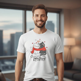 Happy Valentijnsdag Kattenshirt | Mooie Katten Kop T-shirt