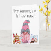 Happy Valentijnsdag, laten we Gnome Covid blijven Kaart (Gele Bloem)