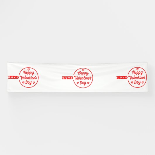 Happy Valentijnsdag liefde 2,5x12 Vinylbanner Spandoek (Horizontaal)