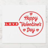 Happy Valentijnsdag Liefde Mousserende Wijn Label Sparkling Wijnetiket (Enkel label)