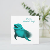 Happy Valentijnsdag - Lucky Dolphin Feestdagenkaart (Staand voorkant)