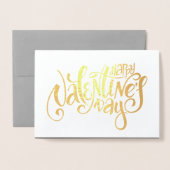 Happy Valentijnsdag Luxe - echte Folie fotokaart Folie Kaarten (Voorkant met envelop)