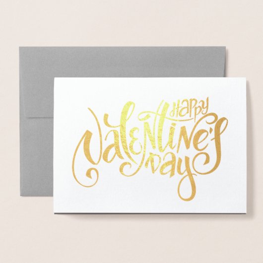 Happy Valentijnsdag Luxe - echte Folie fotokaart Folie Kaarten (Voorkant met envelop)