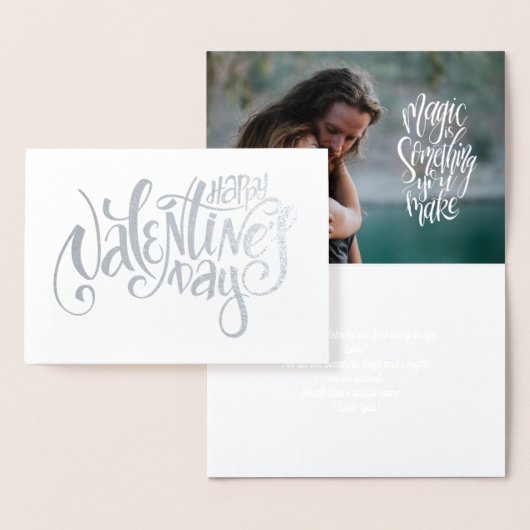 Happy Valentijnsdag Luxe - echte Folie fotokaart Folie Kaarten (Display)