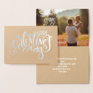 Happy Valentijnsdag Luxe - echte Folie fotokaart Kaarten