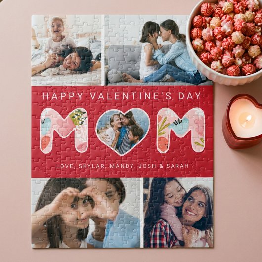 Happy Valentijnsdag mama, Foto Collage & Florals Legpuzzel