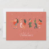 "Happy Valentijnsdag" modern romantisch koppel Feestdagenkaart (Voorkant)