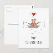 Happy Valentijnsdag overs Vist rood hart Briefkaart (Voorkant / Achterkant)