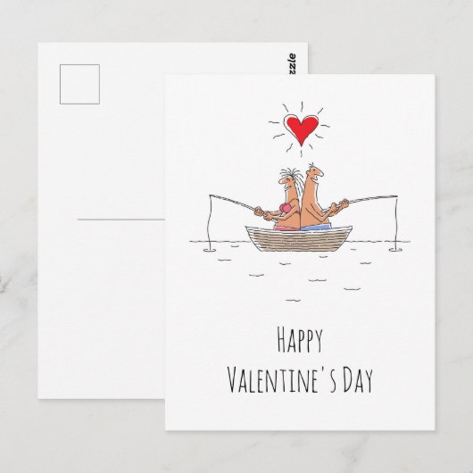 Happy Valentijnsdag overs Vist rood hart Briefkaart (Voorkant / Achterkant)