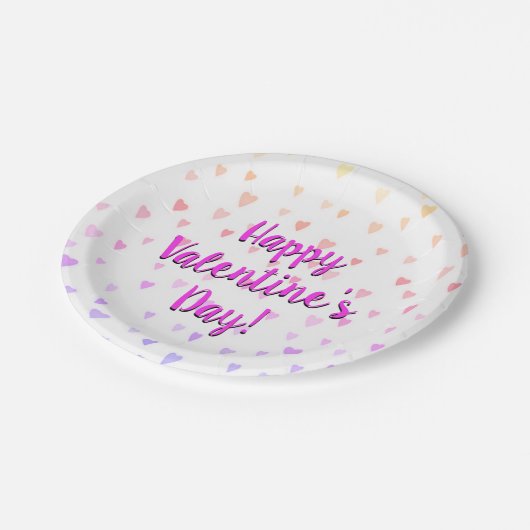 Happy Valentijnsdag pasteelregenboogharten Papieren Bordje (Gekanteld)