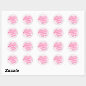 Happy Valentijnsdag Pastel Roze Waterverf Hart Ronde Sticker (Vel)
