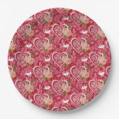 Happy Valentijnsdag patroon ontwerp Papieren Bordje (Voorkant)