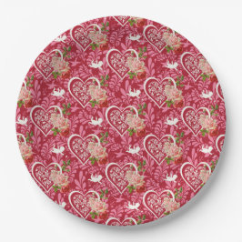 Happy Valentijnsdag patroon ontwerp Papieren Bordje