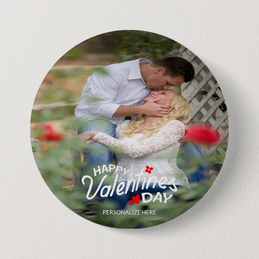 Happy Valentijnsdag persoonlijke Button (Voorkant)