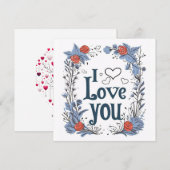 Happy valentijnsdag platte kaart (Voorkant / Achterkant)