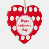 Happy Valentijnsdag Polka Dot Heart Ornament (Rechts)
