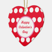Happy Valentijnsdag Polka Dot Heart Ornament (Links)