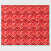 Happy Valentijnsdag / Red Heart Pattern Holiday Cadeaupapier (Vlak)