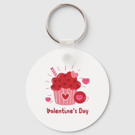 Happy Valentijnsdag - Red Hearts Cute Afbeeldingen Sleutelhanger (Voorkant)