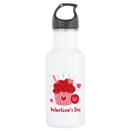 Happy Valentijnsdag - Red Hearts Cute Afbeeldingen Waterfles (Voorkant)