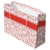 Happy Valentijnsdag Red Open Hearts Pattern Groot Cadeauzakje (Achterkant Gekanteld)