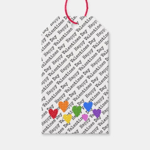 Happy Valentijnsdag regenboog harten Kinder plezie Cadeaulabel