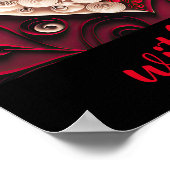 Happy Valentijnsdag rode roze harten downloadbaar Poster (Hoek)