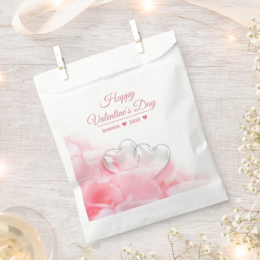 Happy Valentijnsdag Romantic Glass Hearts Bedankzakje (Geknipt)