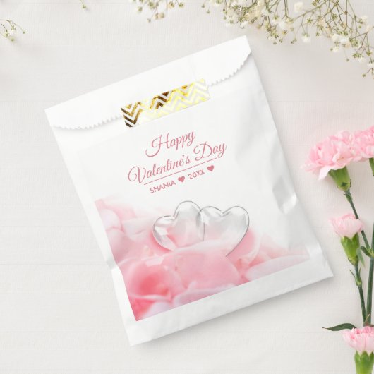 Happy Valentijnsdag Romantic Glass Hearts Bedankzakje (Gezegeld)