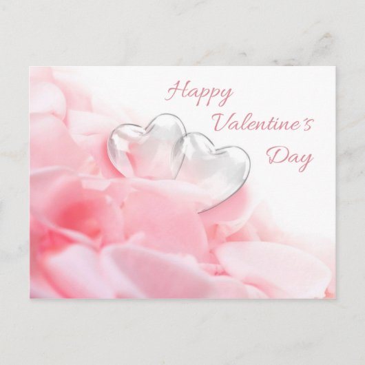 Happy Valentijnsdag Romantic Glass Hearts Briefkaart (Voorkant)
